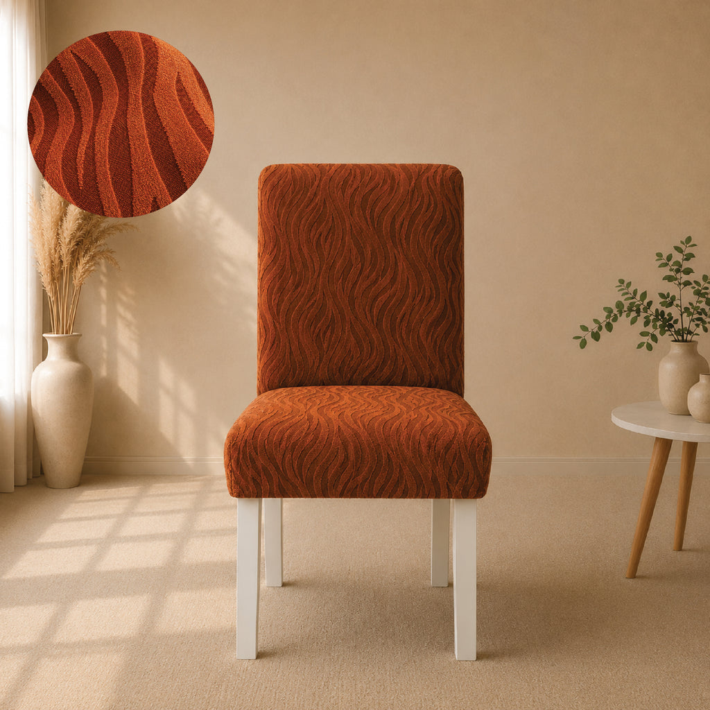 Zebra Velvet Fitted Chair Cover Sets - Copper