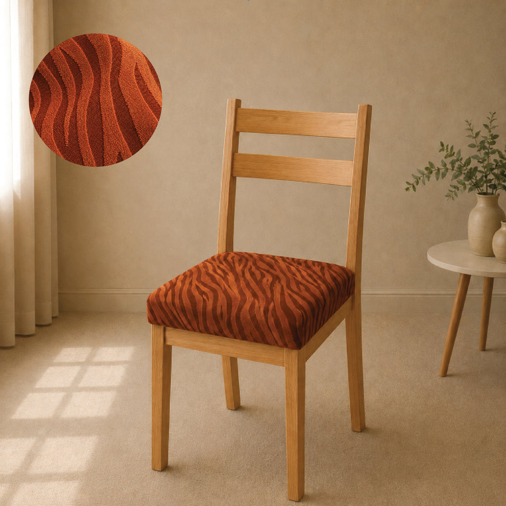 Zebra Velvet Seat Cover Sets for Chair - Copper