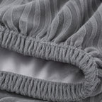 Zebra Velvet Fitted Chair Cover Sets - Grey