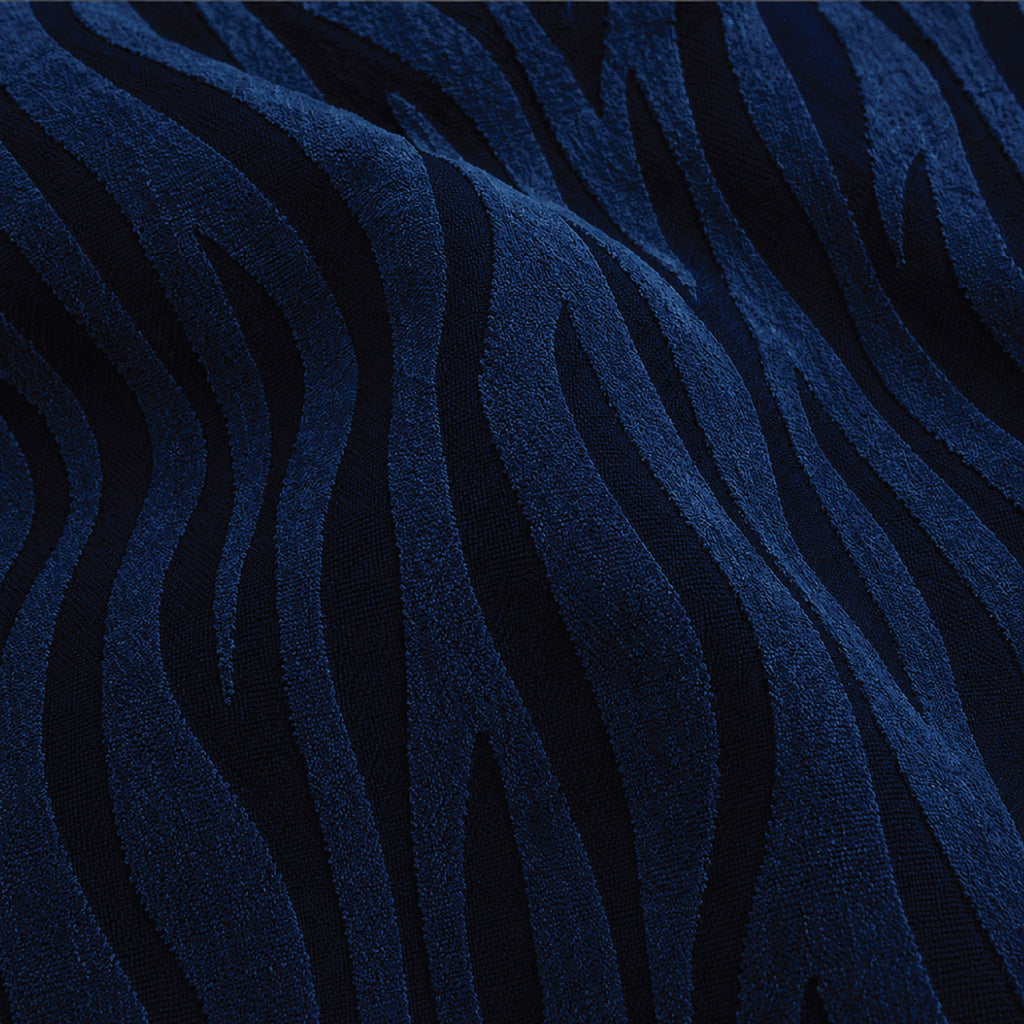 Zebra Velvet Fitted Chair Cover Sets - Blue