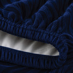 Zebra Velvet Fitted Chair Cover Sets - Blue