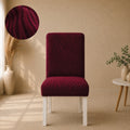Zebra Velvet Fitted Chair Cover Sets - Maroon