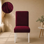 Zebra Velvet Fitted Chair Cover Sets - Maroon