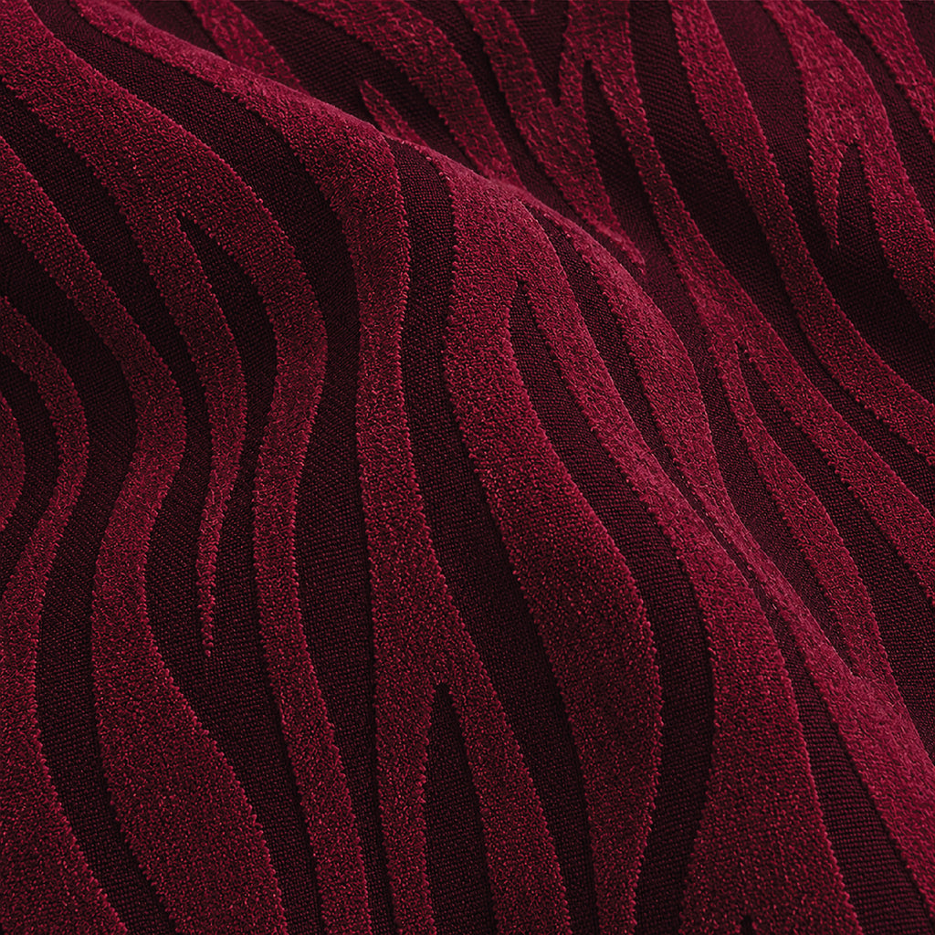 Zebra Velvet Frilled Chair Cover Sets - Maroon