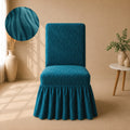 Zebra Velvet Frilled Chair Cover Sets - Zink