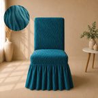Zebra Velvet Frilled Chair Cover Sets - Zink