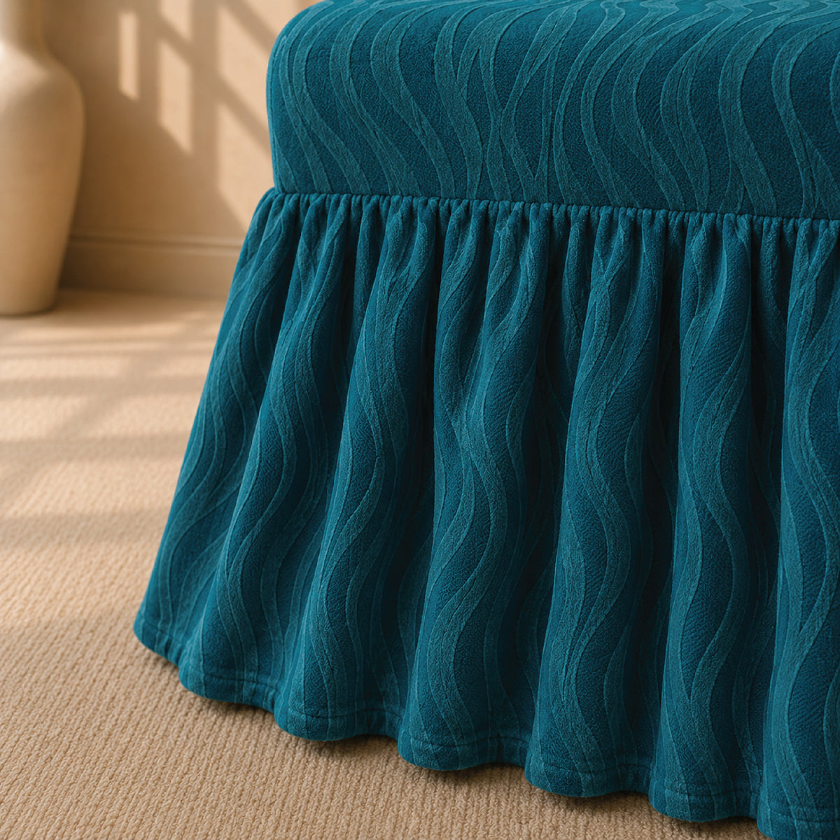 Zebra Velvet Frilled Chair Cover Sets - Zink