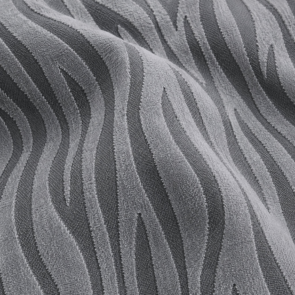 Zebra Velvet L Shape Fitted Sofa Cover - Grey