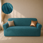 Zebra Velvet Fitted Sofa Cover - Zink