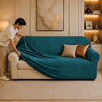 Zebra Velvet Fitted Sofa Cover - Zink