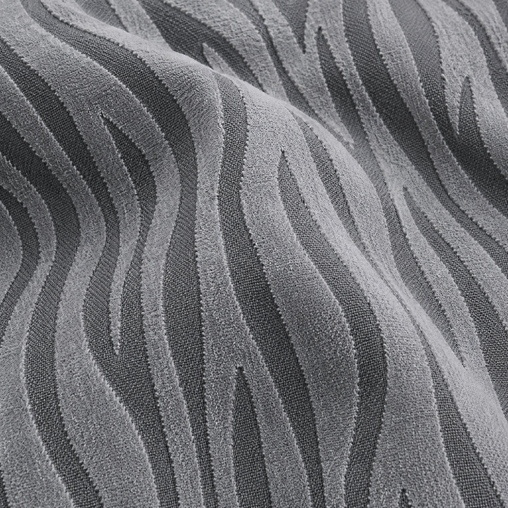Zebra Velvet Frilled Sofa Cover - Grey
