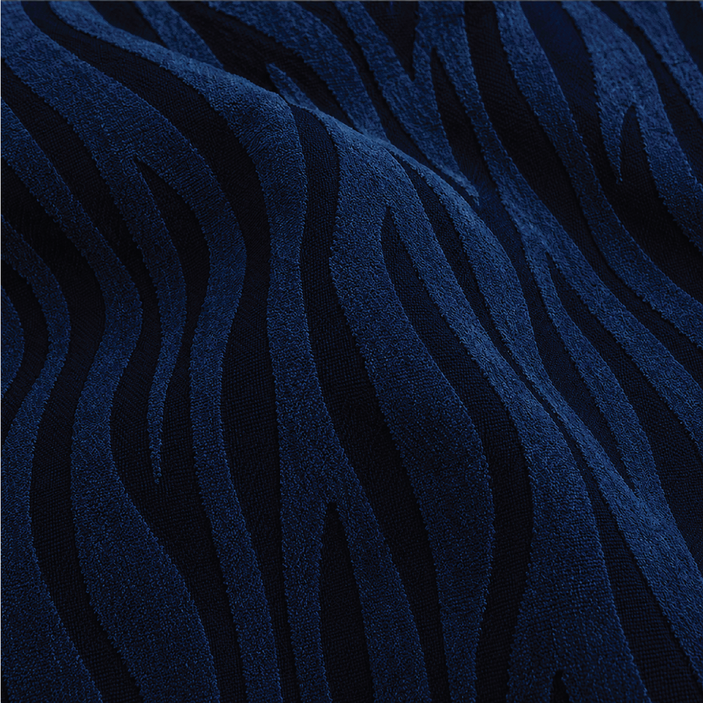 Zebra Velvet Frilled Sofa Cover - Blue