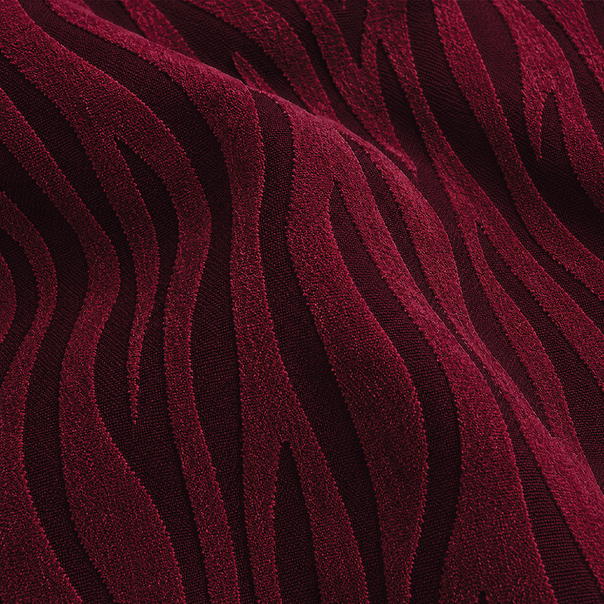 Zebra Velvet Frilled Sofa Cover - Maroon