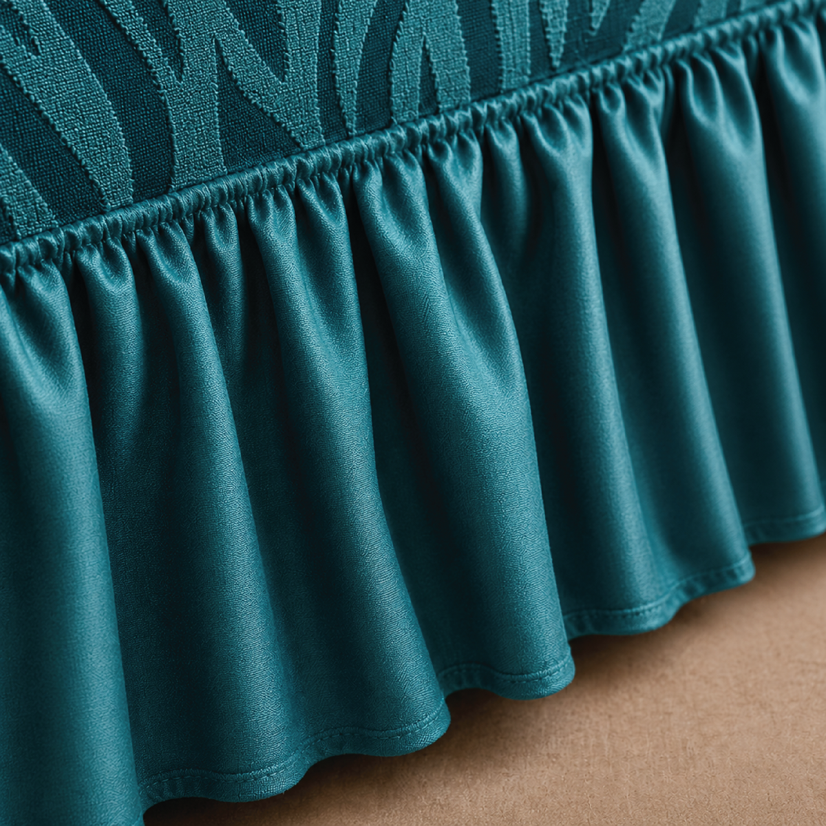 Zebra Velvet Frilled Sofa Cover - Zink