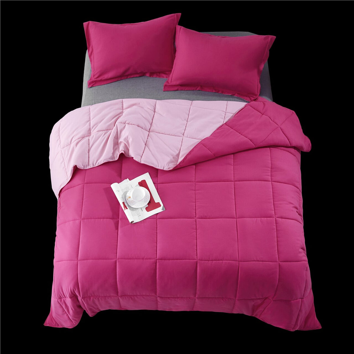 Deep Pink Warm & Fluffy Comforter