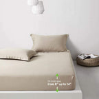 Jersey Bed Fitted Sheet - Beige