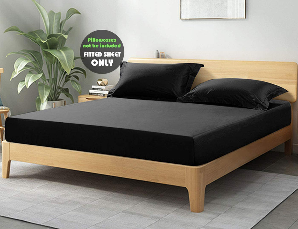 Jersey Bed Fitted Sheet - Black