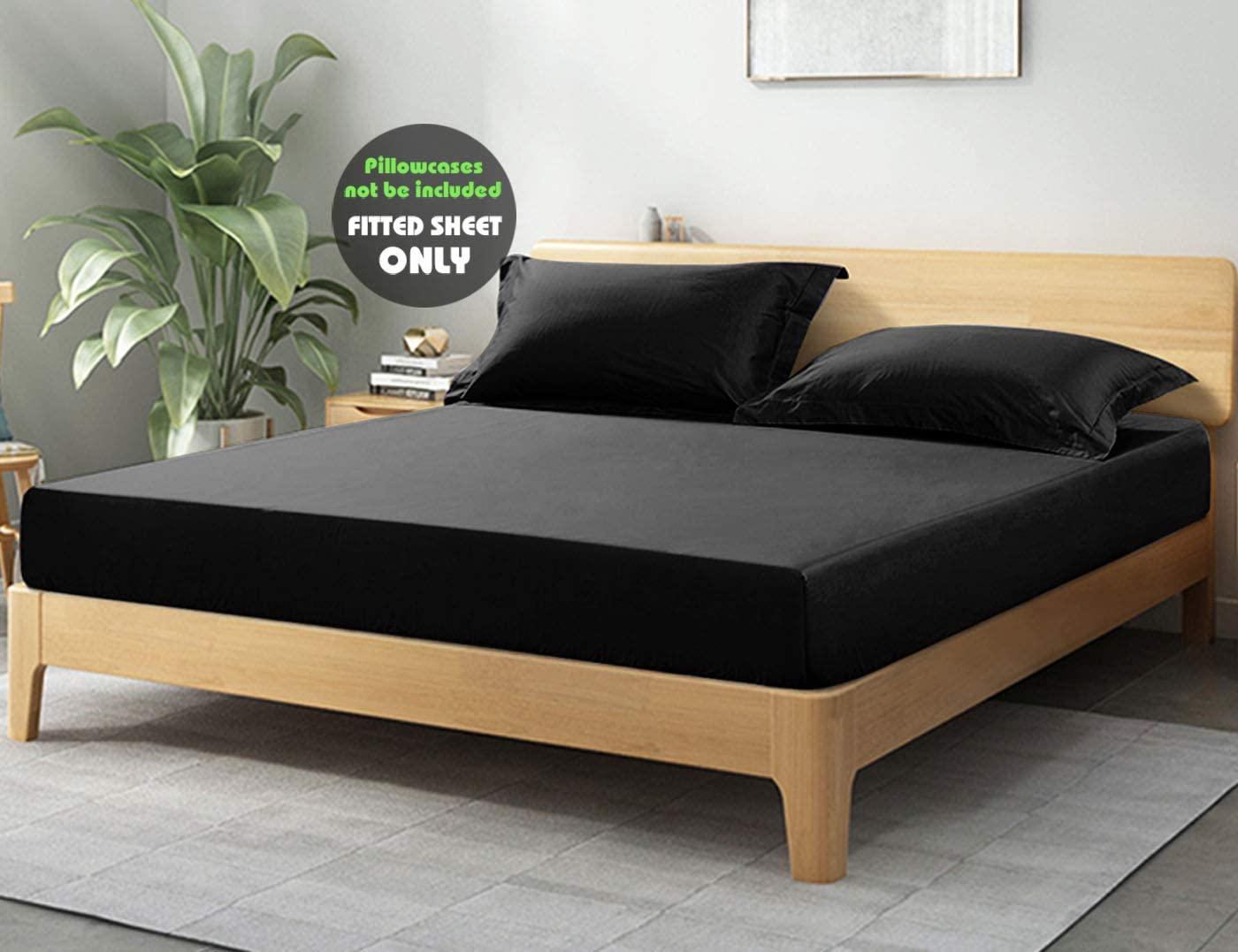 Jersey Bed Fitted Sheet - Black