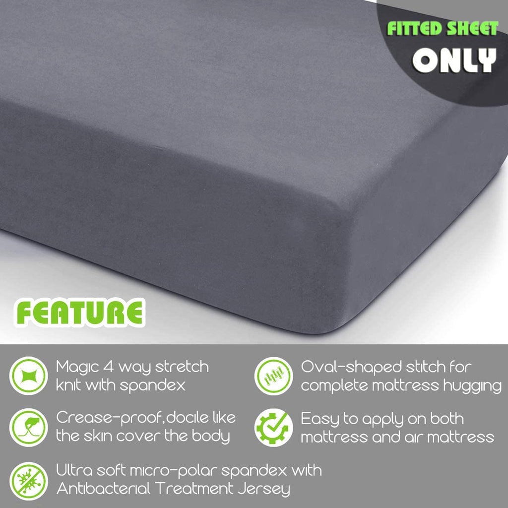Jersey Bed Fitted Sheet - Dark Grey