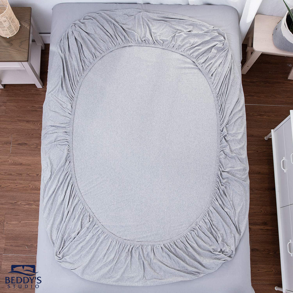 Jersey Bed Fitted Sheet - Light Grey