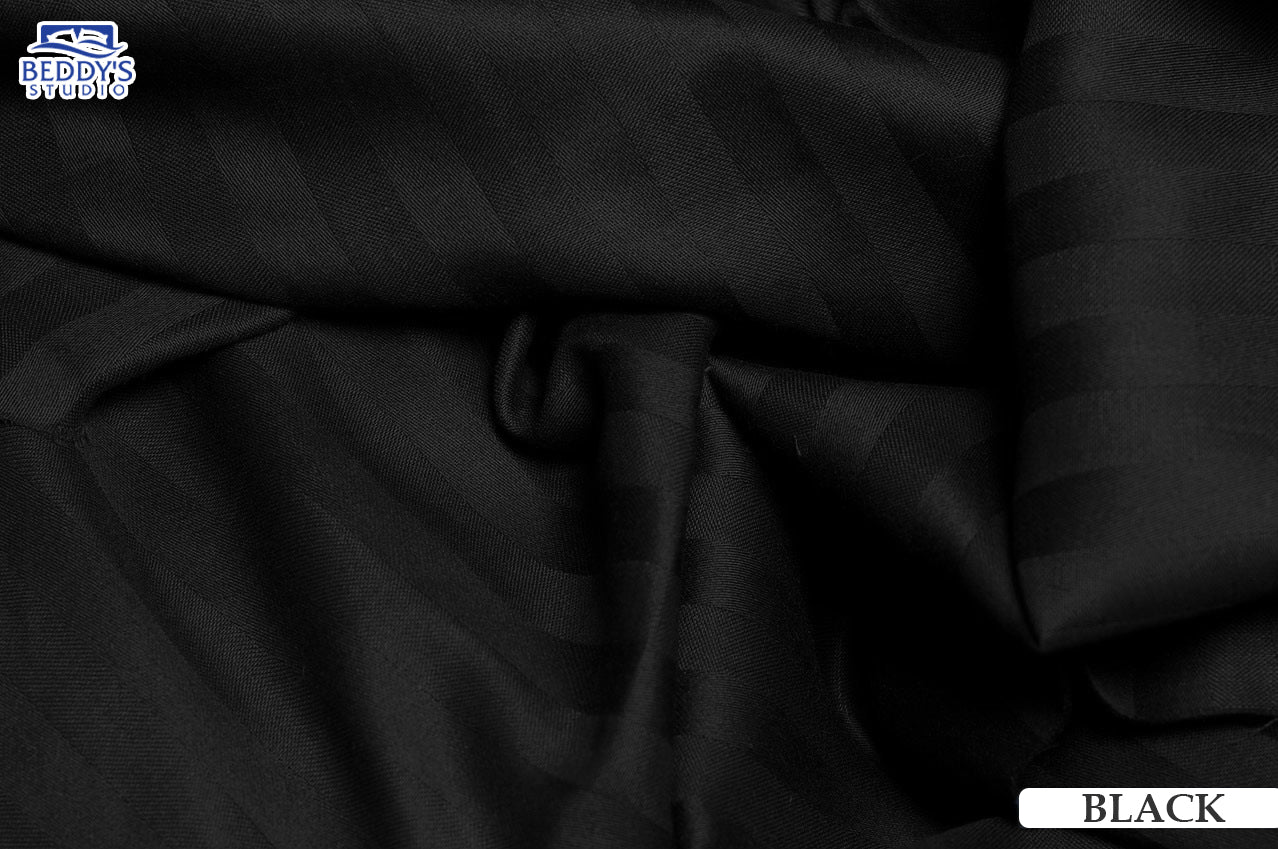 Black - Hotel Stripe Duvet Cover Set