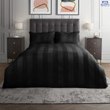 Black - Hotel Stripe Bedsheet Set