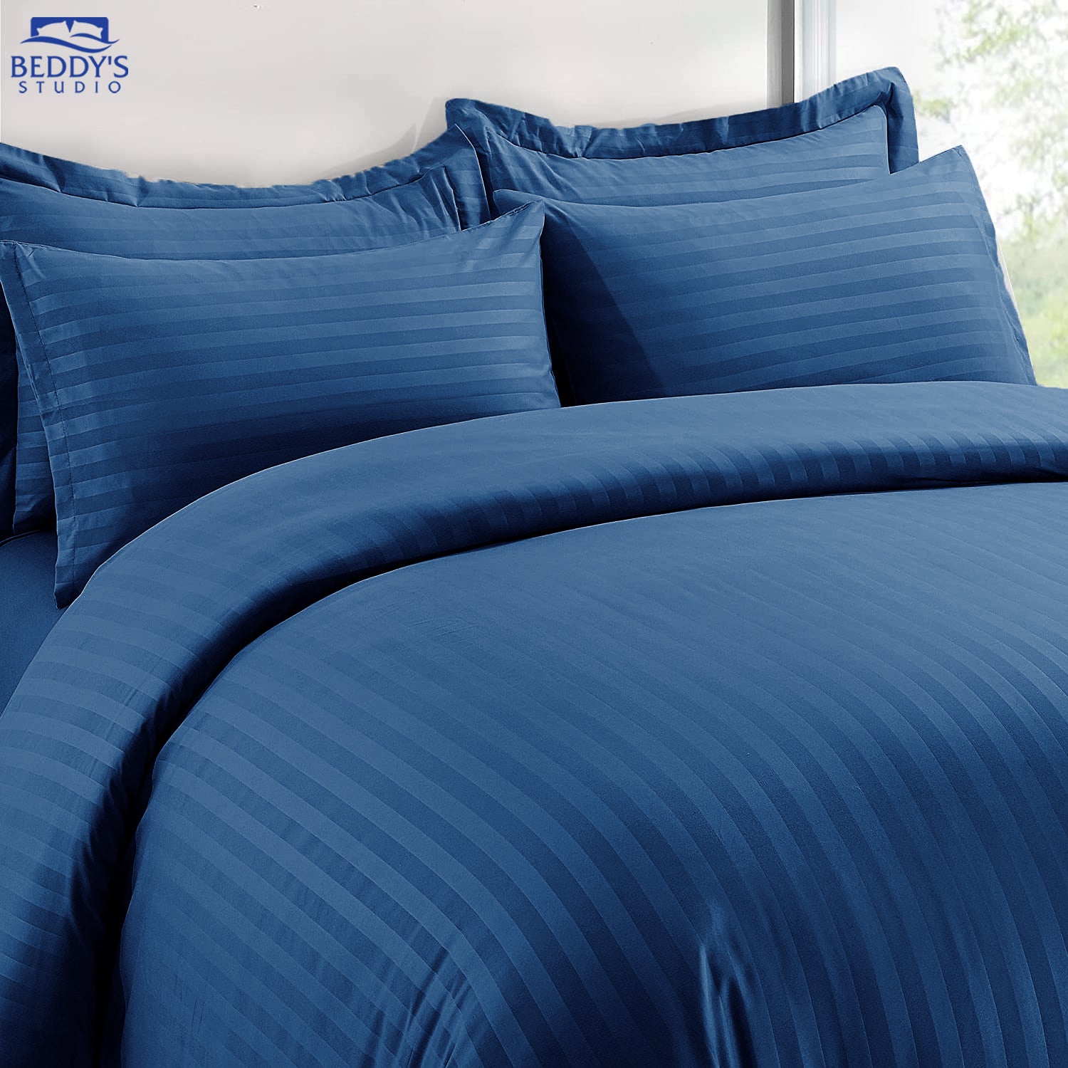 Blue - Hotel Stripe Bedsheet Set