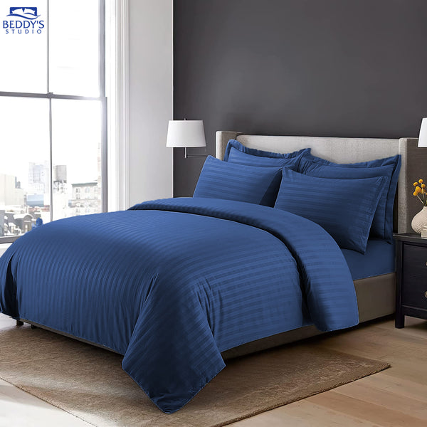 Blue - Hotel Stripe Bedsheet Set