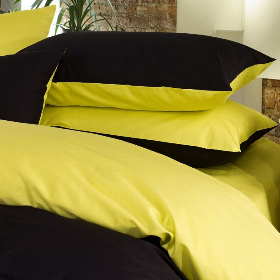 Pure Cotton Solid Reversible Color Plain Duvet Cover Set