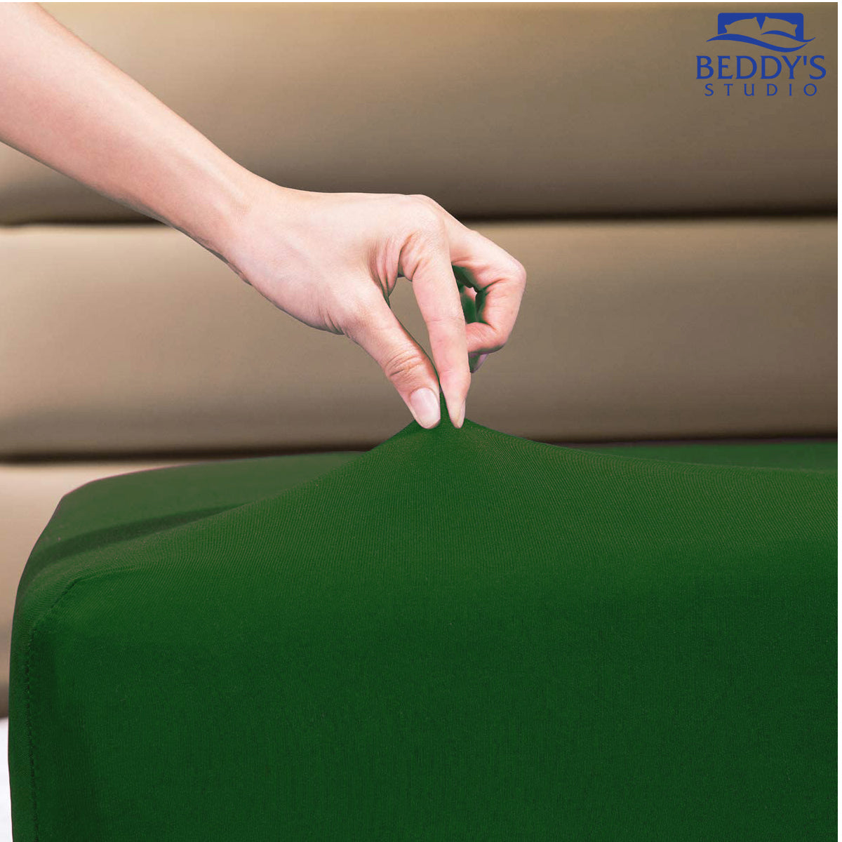 Jersey Bed Fitted Sheet - Army Green