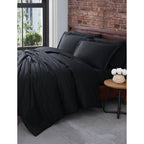 Black Solid Color Plain Duvet Cover Set