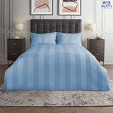 Sky Blue - Hotel Stripe Duvet Cover Set