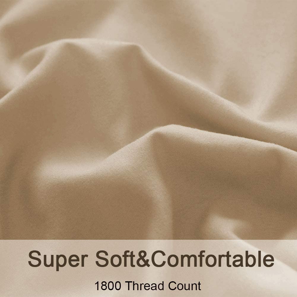 Warm Beige Plain Solid Color Bed Sheet Set