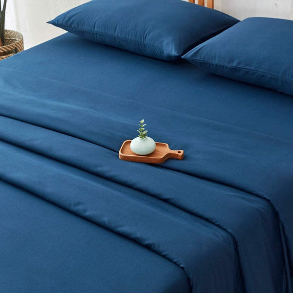 Blue - Plain Solid Color Bed Sheet Set