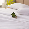 Pure White Plain Solid Color Bed Sheet Set
