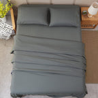 Slate Dark Grey Plain Solid Color Bed Sheet Set