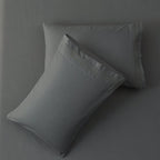 Slate Dark Grey Plain Solid Color Bed Sheet Set