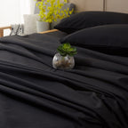 Pitch Black Classic Plain Solid Color Bed Sheet Set