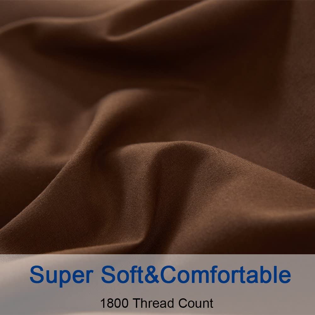 Chocolate Brown Plain Solid Color Bed Sheet Set