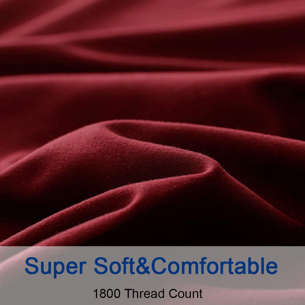 Deep Maroon Plain Solid Color Bed Sheet Set | Beddy's Studio