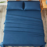 Blue - Plain Solid Color Bed Sheet Set