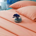 Soft Pastel Peach Plain Solid Color Bed Sheet Set