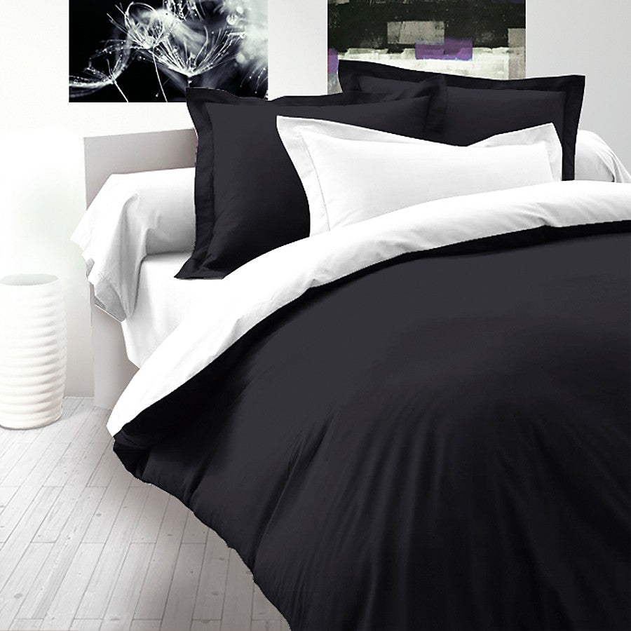 Black & White Solid Color Plain Duvet Cover Set