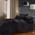 Dark Pure Cotton Solid Reversible Color Plain Duvet Cover Set
