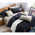 White & Black Solid Plain Duvet Cover Set