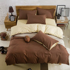 Pure Cotton Solid Caramel Brown Plain Duvet Cover Set