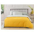 White & Yellow Solid Plain Duvet Cover Set