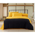 Black & Yellow Solid Plain Duvet Cover Set