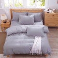 Pure Cotton Solid Reversible Color Plain Duvet Cover Set