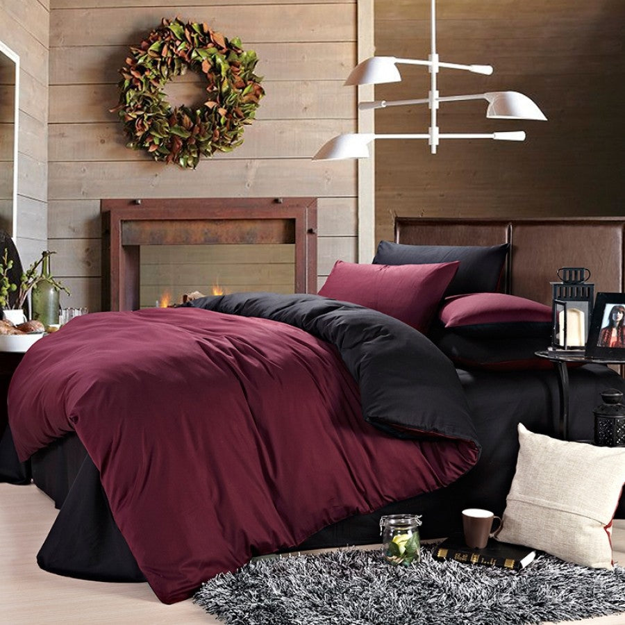 Pure Cotton Solid Reversible Dusty Mauve Plain Duvet Cover Set